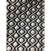 Black white diamond shape air layer jacquard fabric